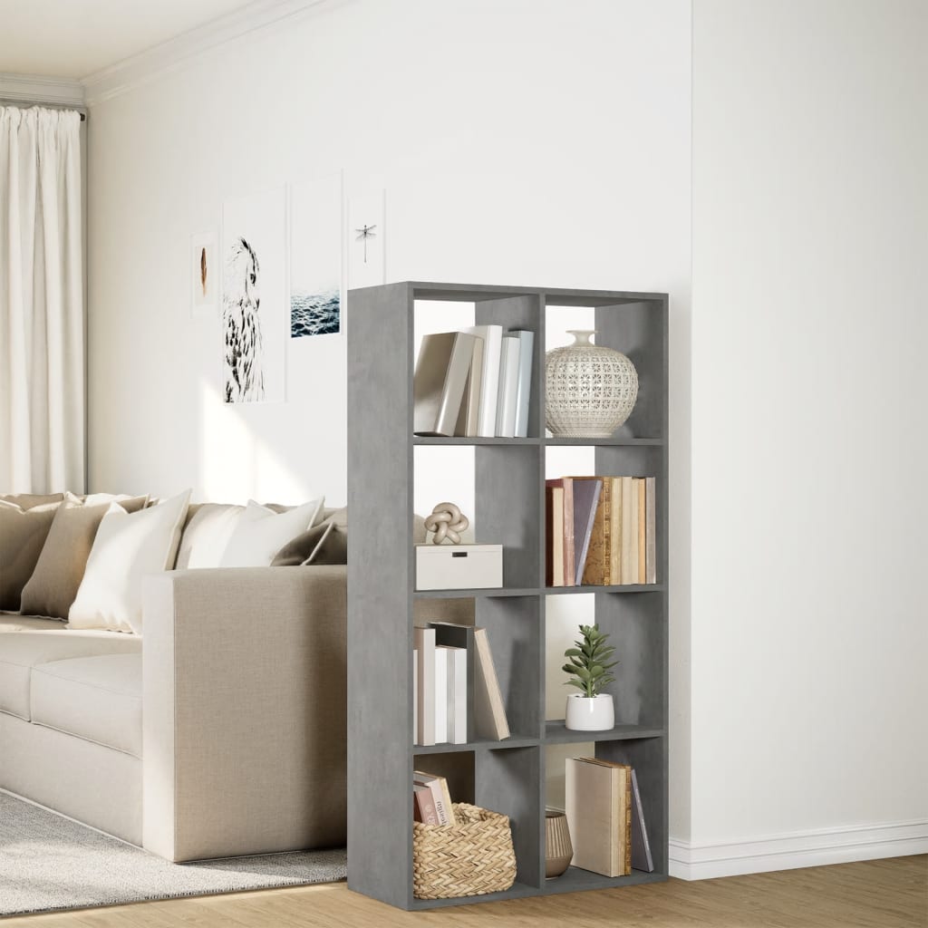 Étagère séparatrice de pièce gris béton 69,5x29x137,5 cm