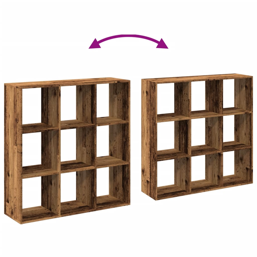 Étagère séparatrice de pièce vieux bois 102x29x103,5 cm