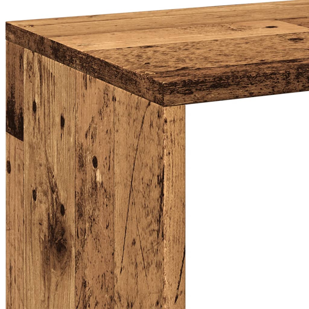 Étagère séparatrice de pièce vieux bois 102x29x103,5 cm