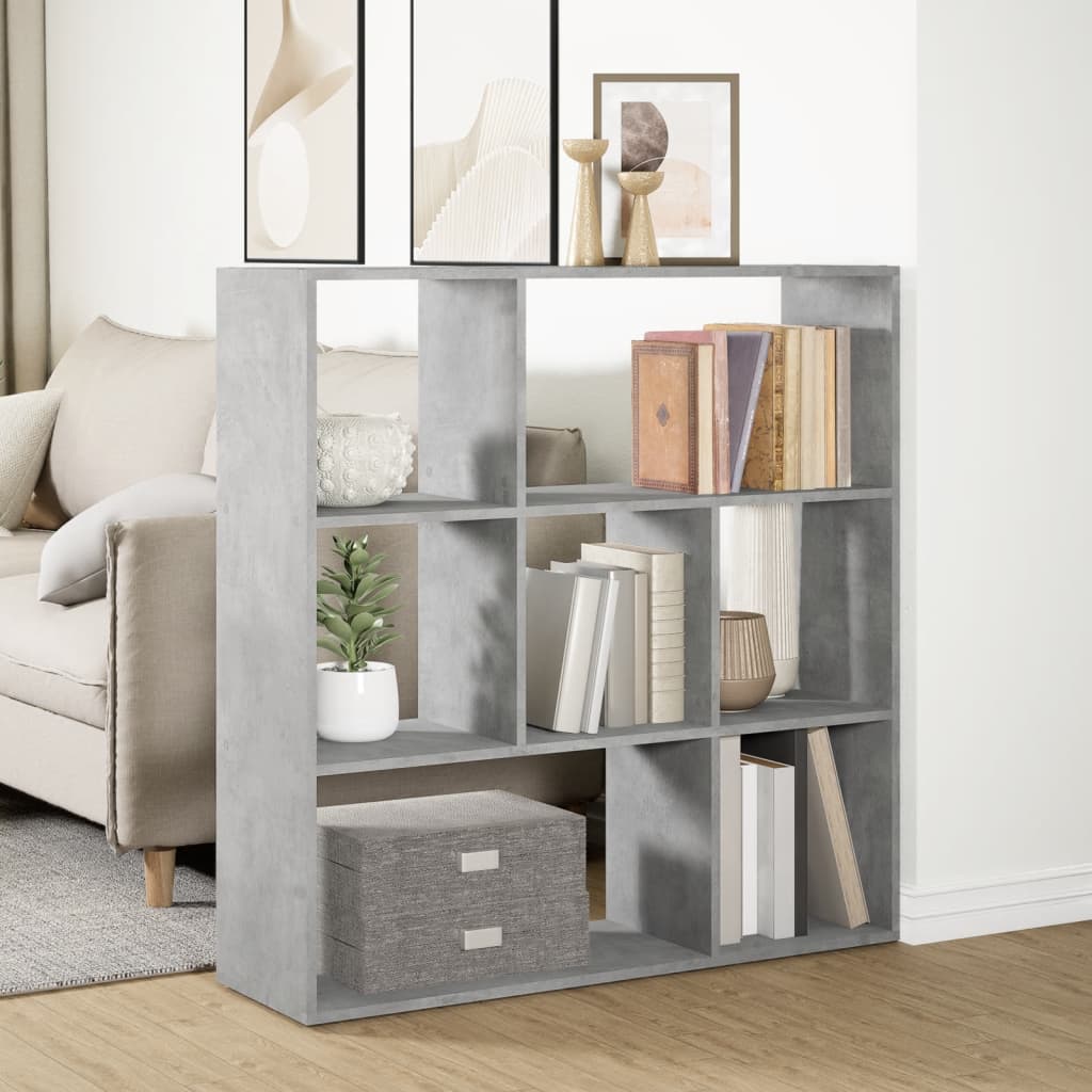 Étagère séparatrice de pièce gris béton 102x29x103,5 cm