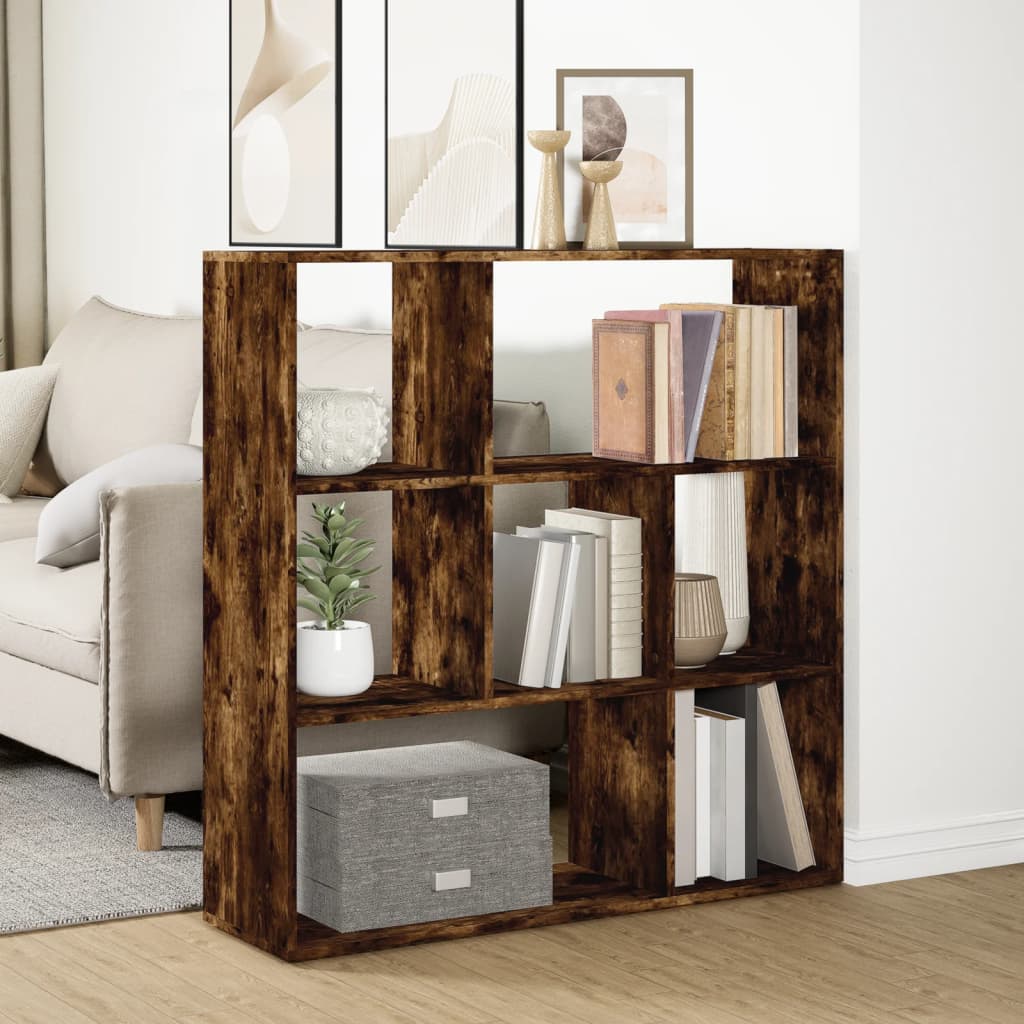 Étagère séparatrice de pièce chêne fumé 102x29x103,5 cm