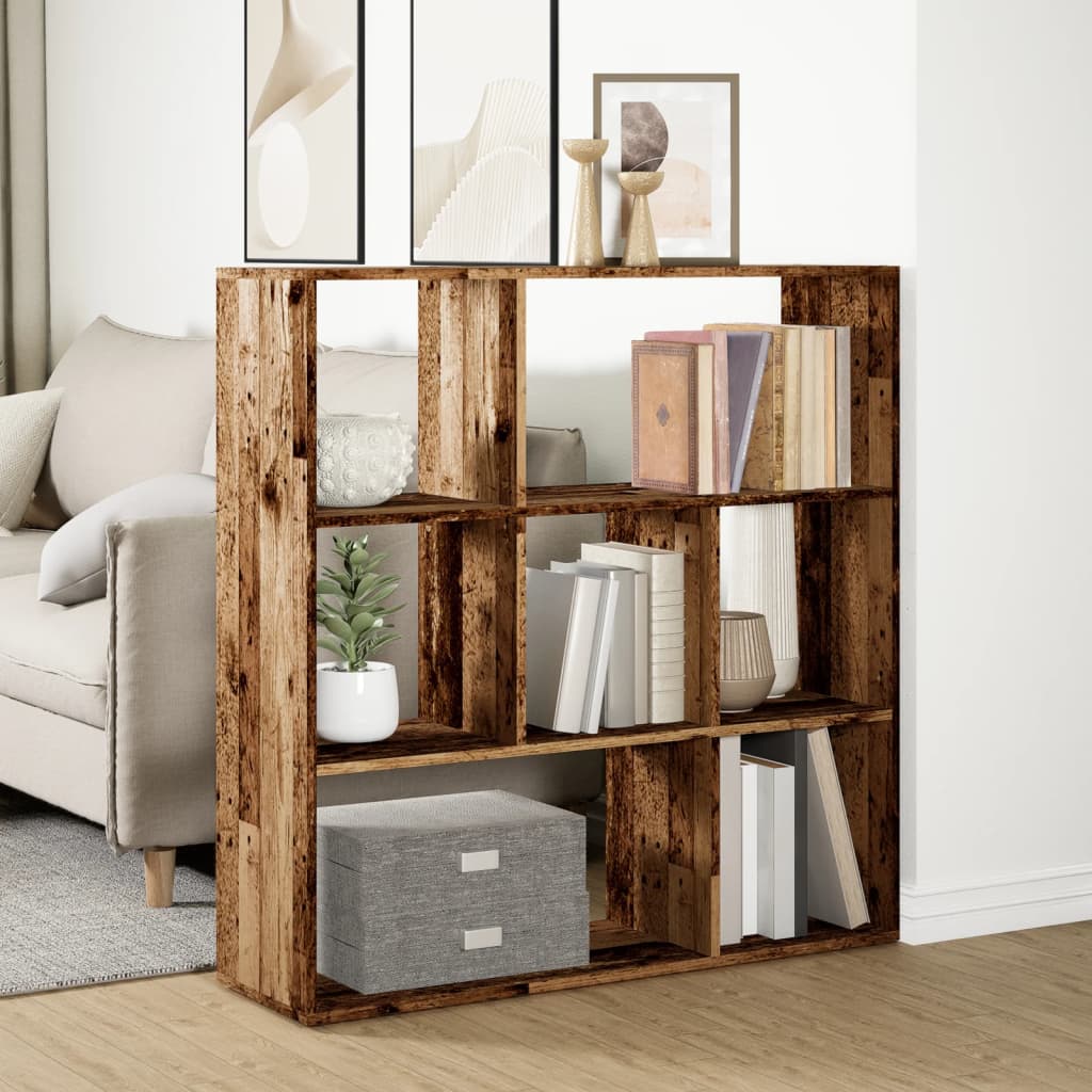 Étagère séparatrice de pièce vieux bois 102x29x103,5 cm