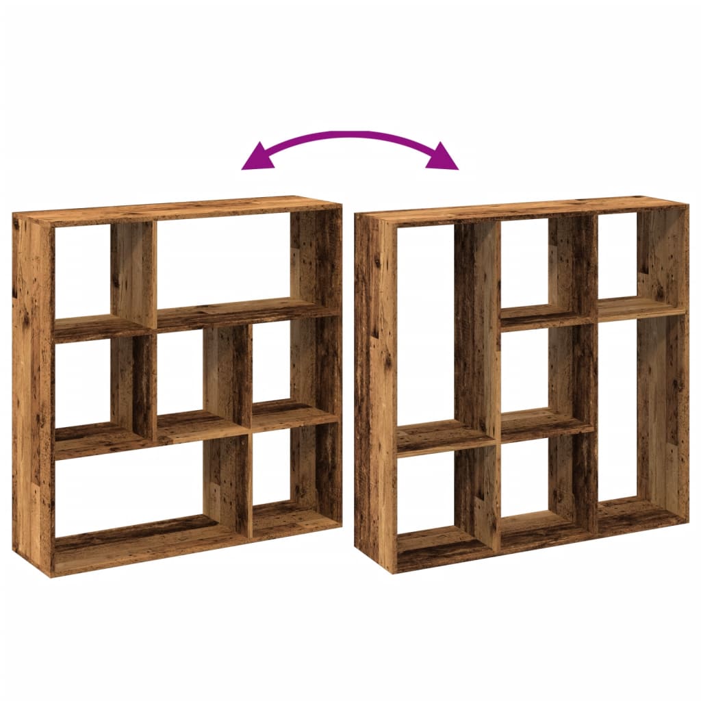 Étagère séparatrice de pièce vieux bois 102x29x103,5 cm