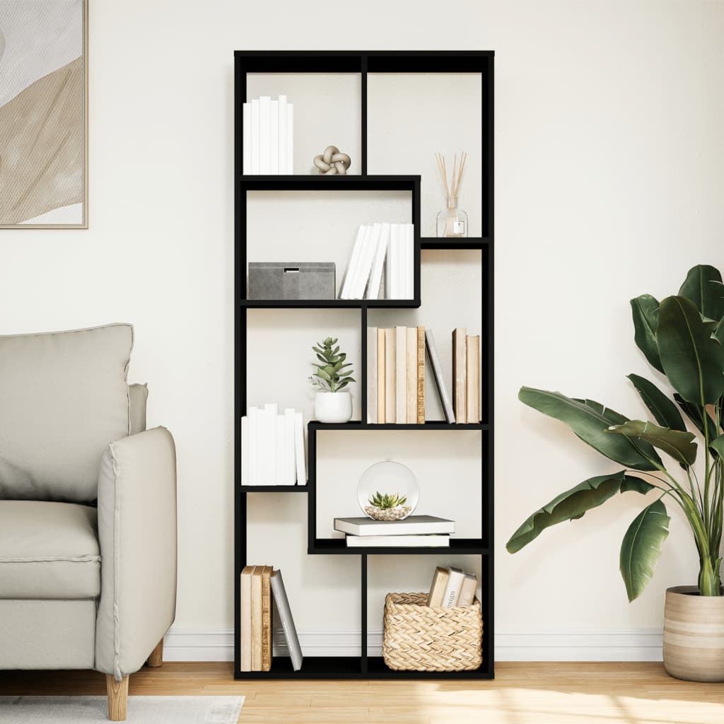 Étagère séparatrice de pièce noir 67x25x161,5 cm