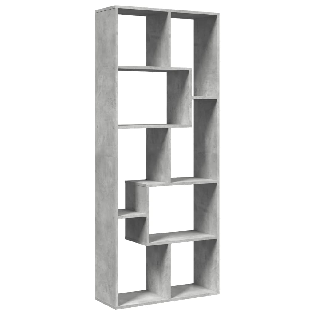 Étagère séparatrice de pièce gris béton 67x25x161,5 cm