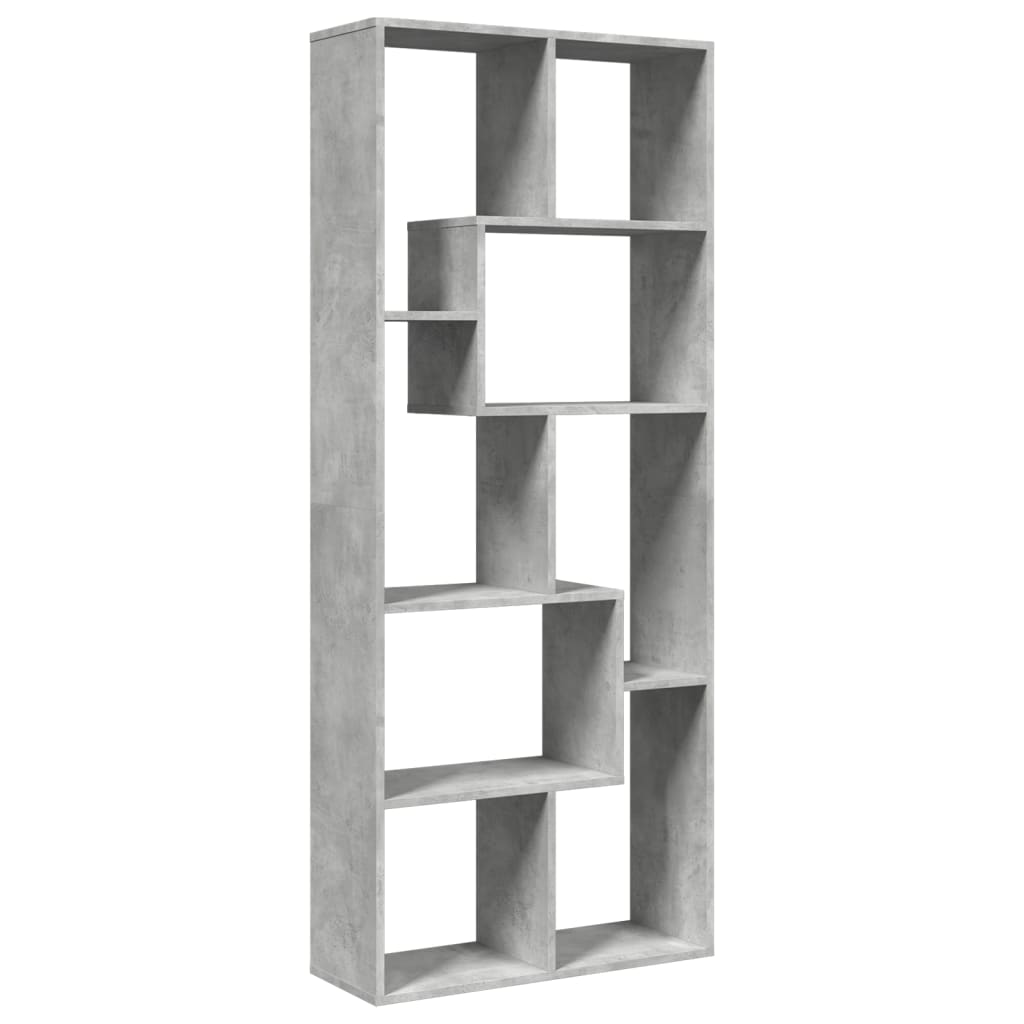 Étagère séparatrice de pièce gris béton 67x25x161,5 cm