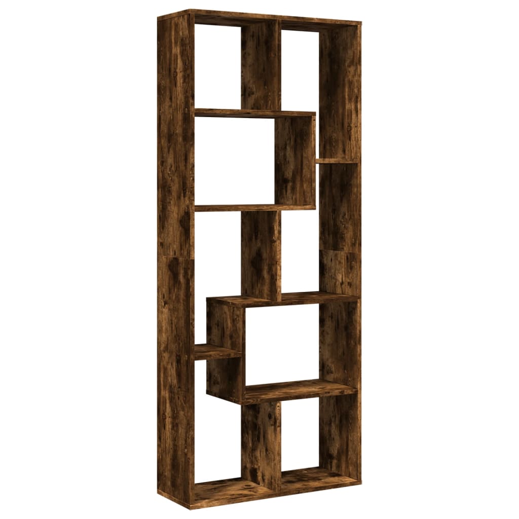 Étagère séparatrice de pièce chêne fumé 67x25x161,5 cm