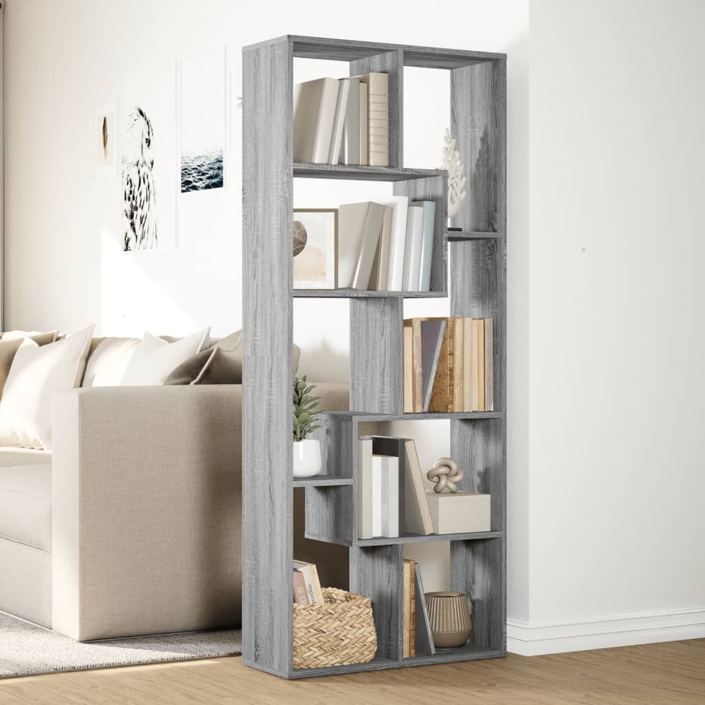 Étagère séparatrice de pièce sonoma gris 67x25x161,5 cm