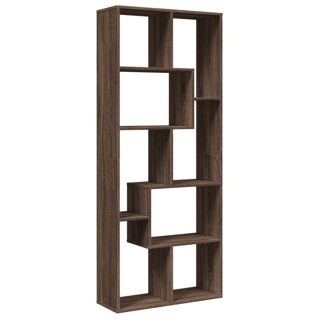 Étagère séparatrice de pièce chêne marron 67x25x161,5 cm