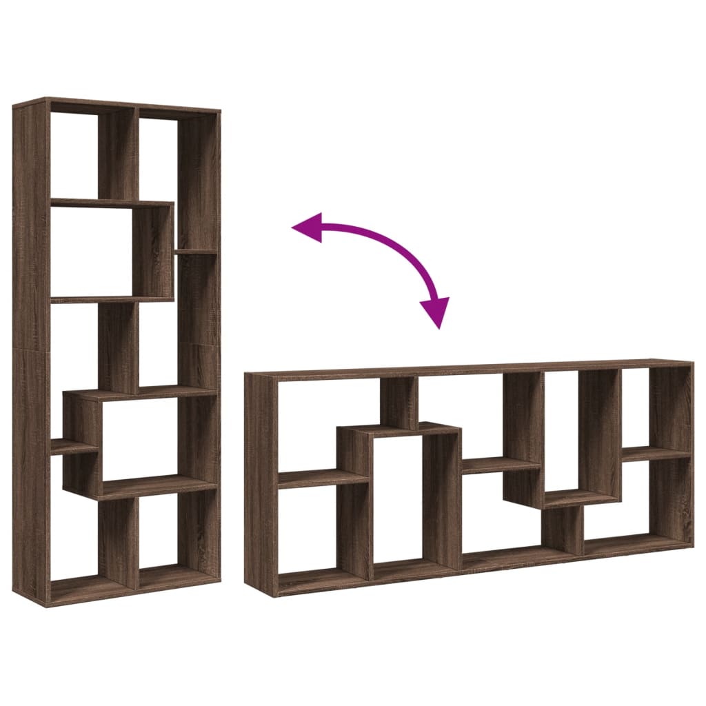 Étagère séparatrice de pièce chêne marron 67x25x161,5 cm