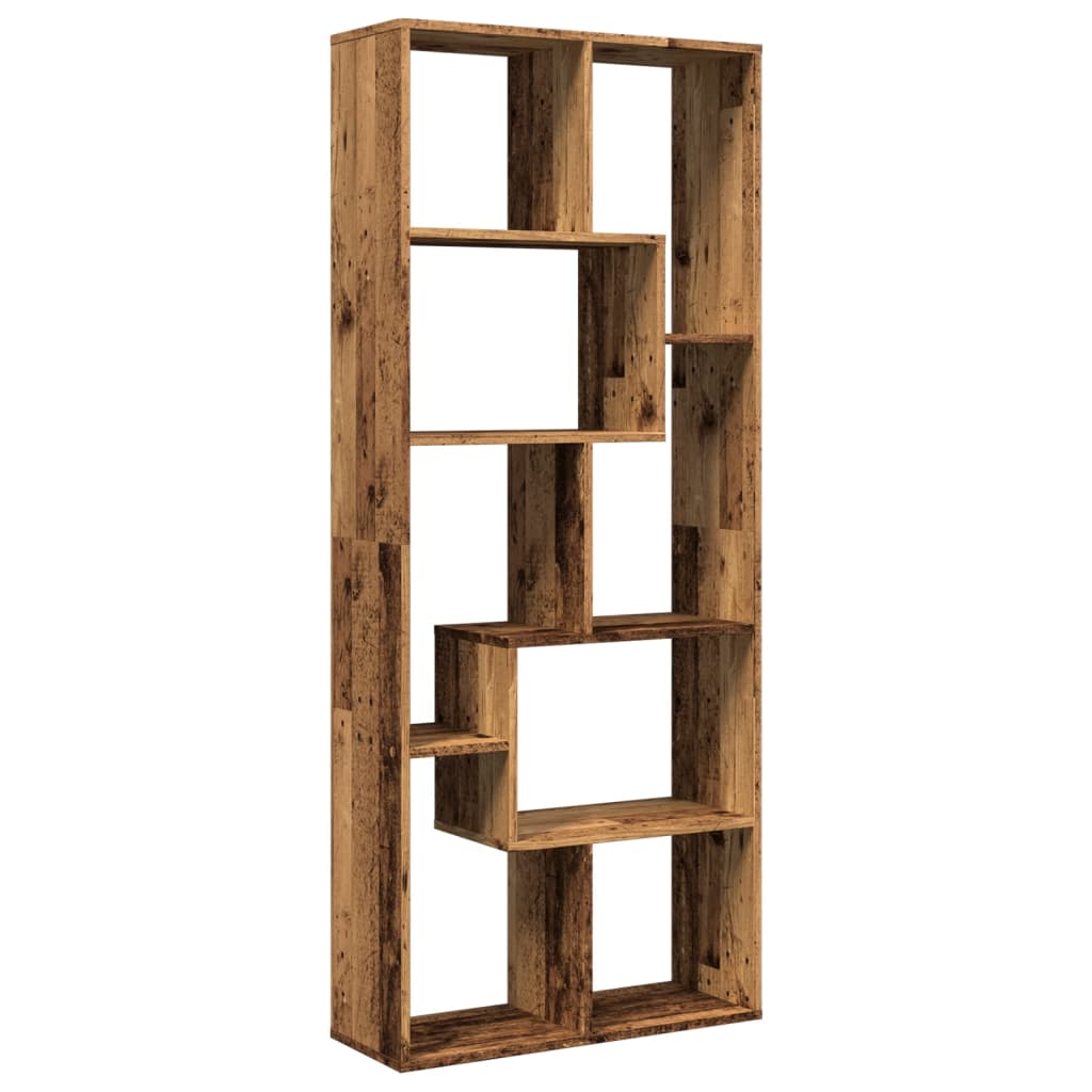 Étagère séparatrice de pièce vieux bois 67x25x161,5 cm