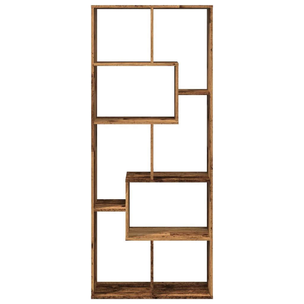 Étagère séparatrice de pièce vieux bois 67x25x161,5 cm