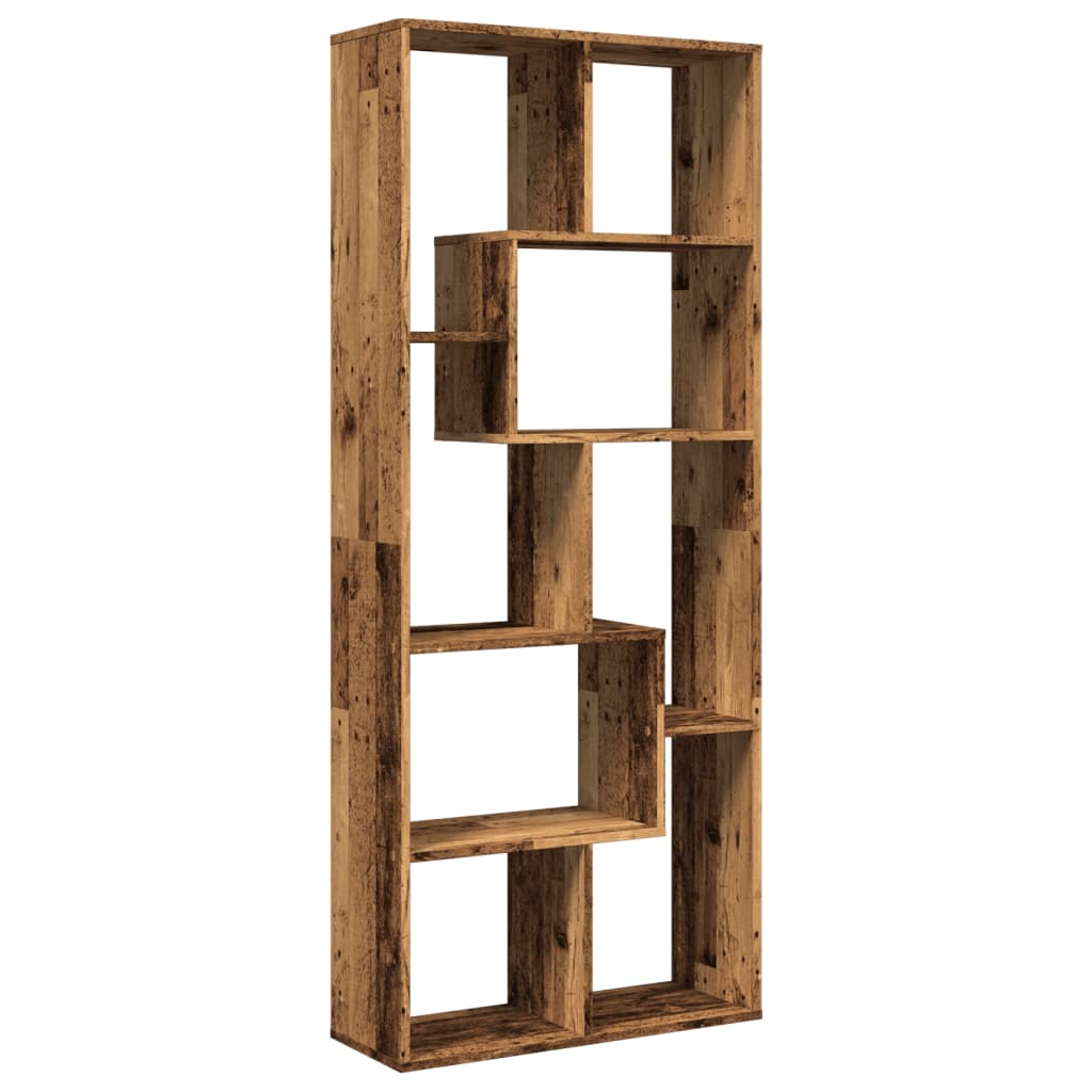 Étagère séparatrice de pièce vieux bois 67x25x161,5 cm