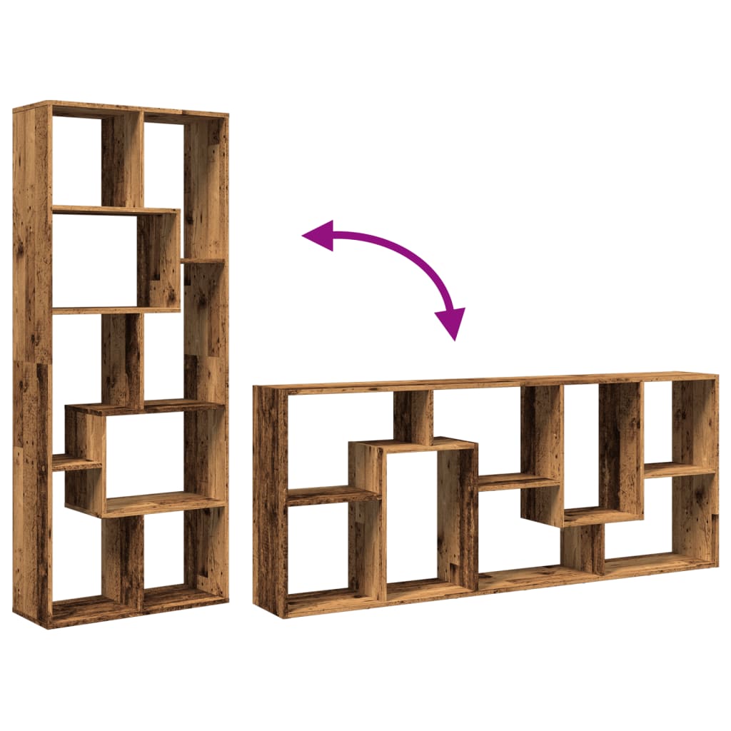 Étagère séparatrice de pièce vieux bois 67x25x161,5 cm