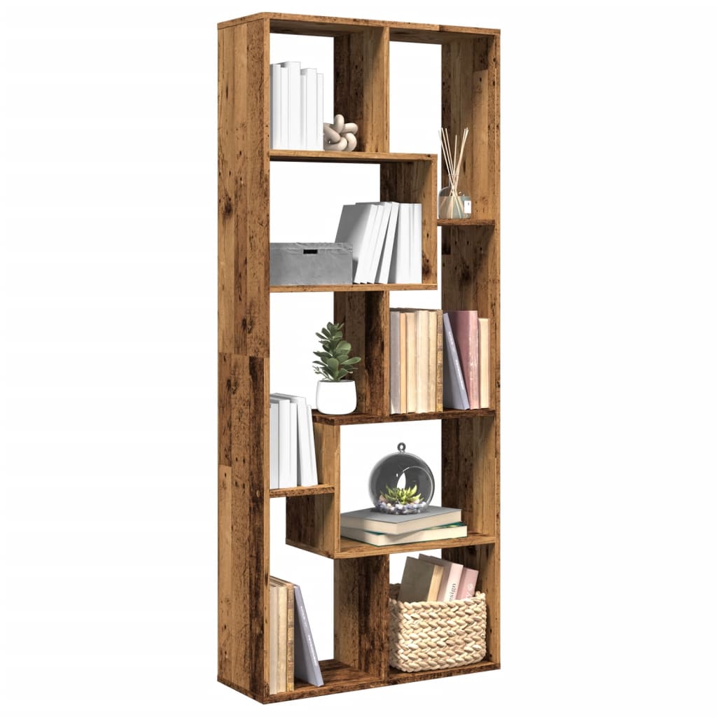 Étagère séparatrice de pièce vieux bois 67x25x161,5 cm