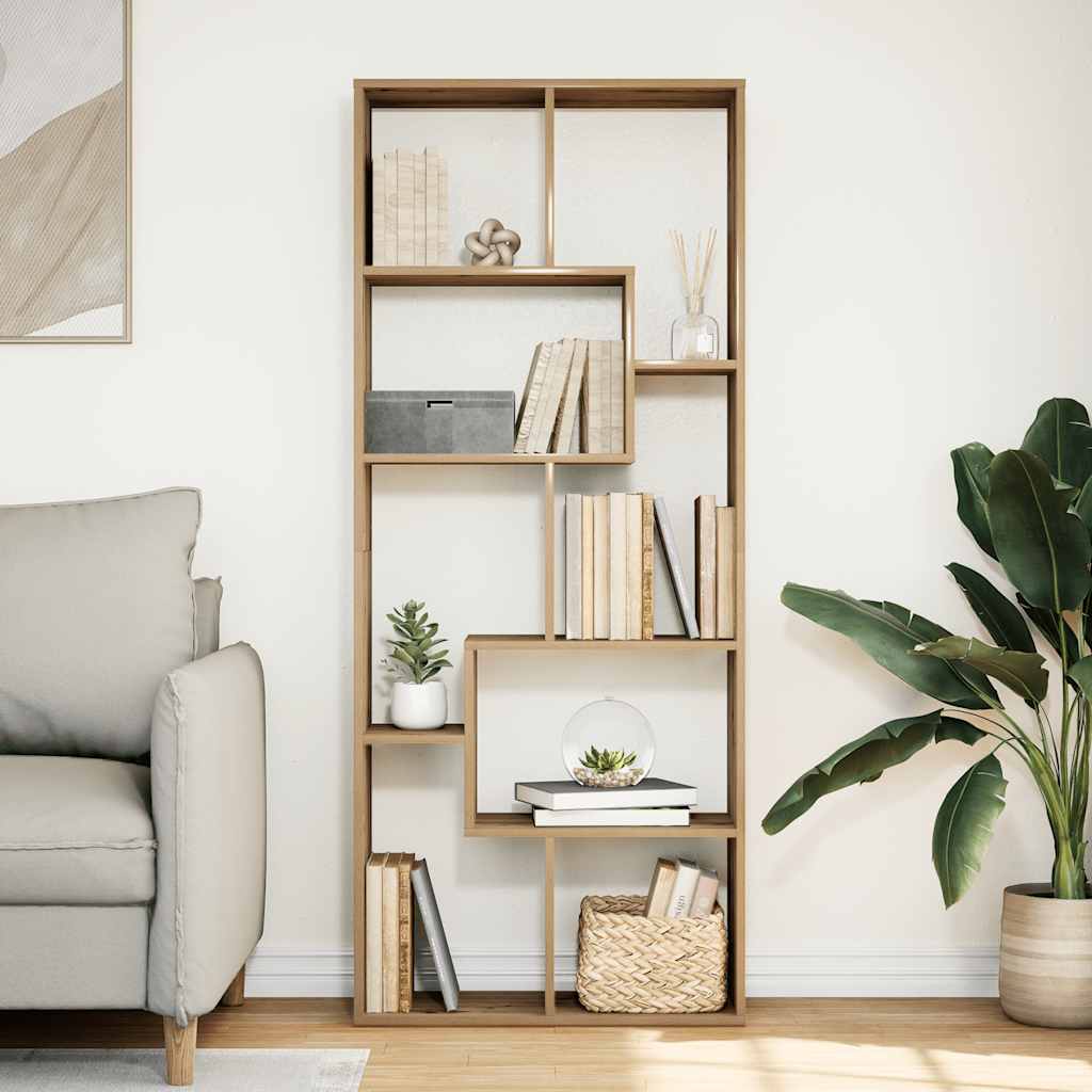 Étagère séparatrice de pièce chêne artisanal 67x25x161,5 cm