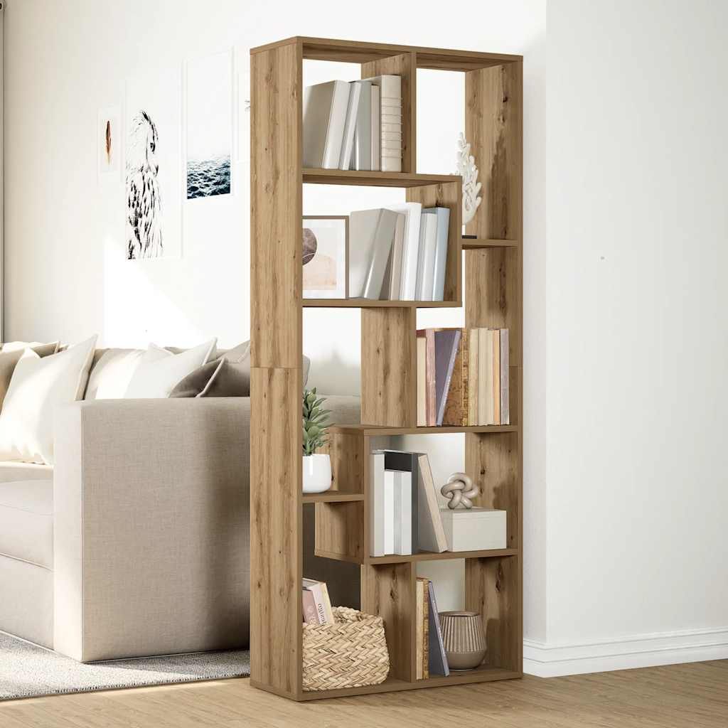 Étagère séparatrice de pièce chêne artisanal 67x25x161,5 cm