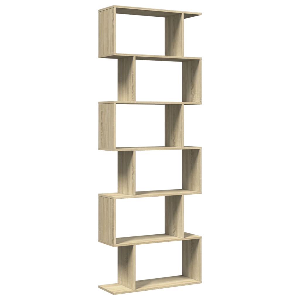 Étagère séparatrice de pièce 6 niveaux chêne sonoma 70x24x193cm