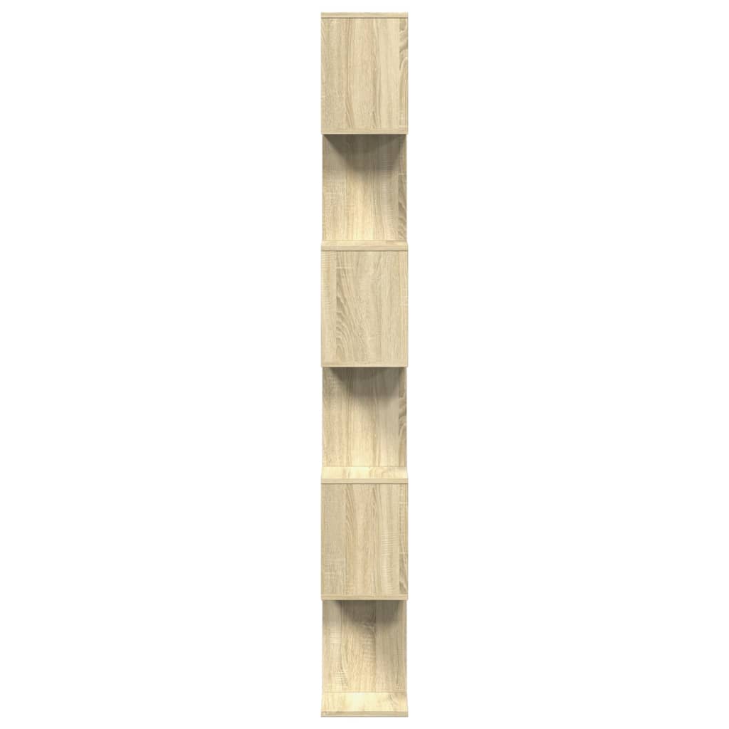 Étagère séparatrice de pièce 6 niveaux chêne sonoma 70x24x193cm