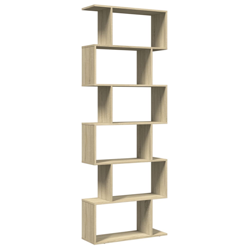 Étagère séparatrice de pièce 6 niveaux chêne sonoma 70x24x193cm