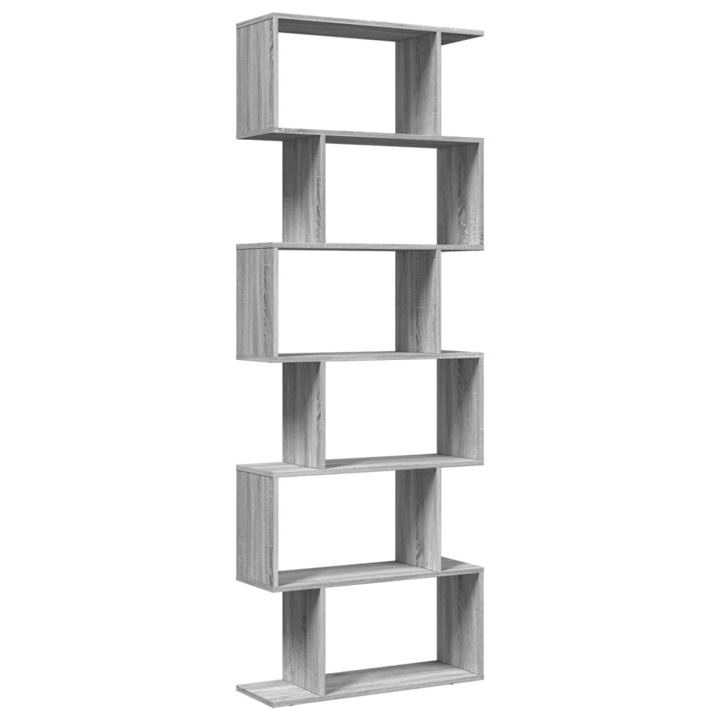 Étagère séparatrice de pièce 6 niveaux sonoma gris 70x24x193 cm