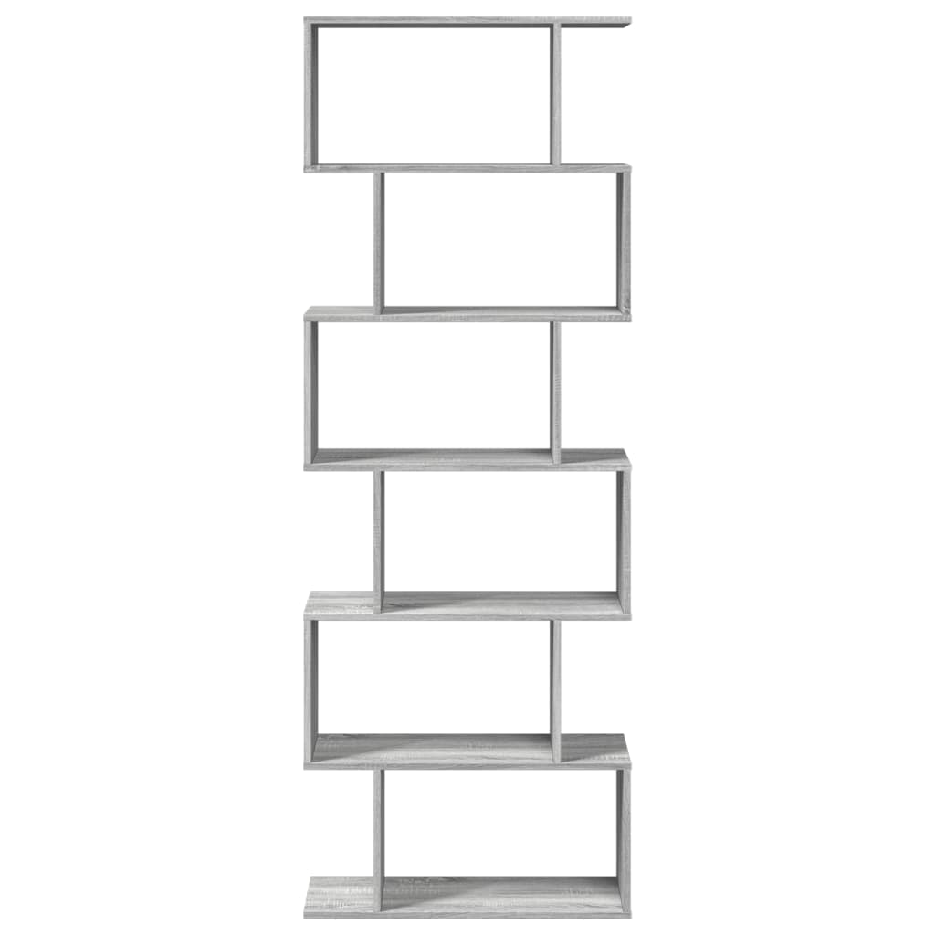 Étagère séparatrice de pièce 6 niveaux sonoma gris 70x24x193 cm