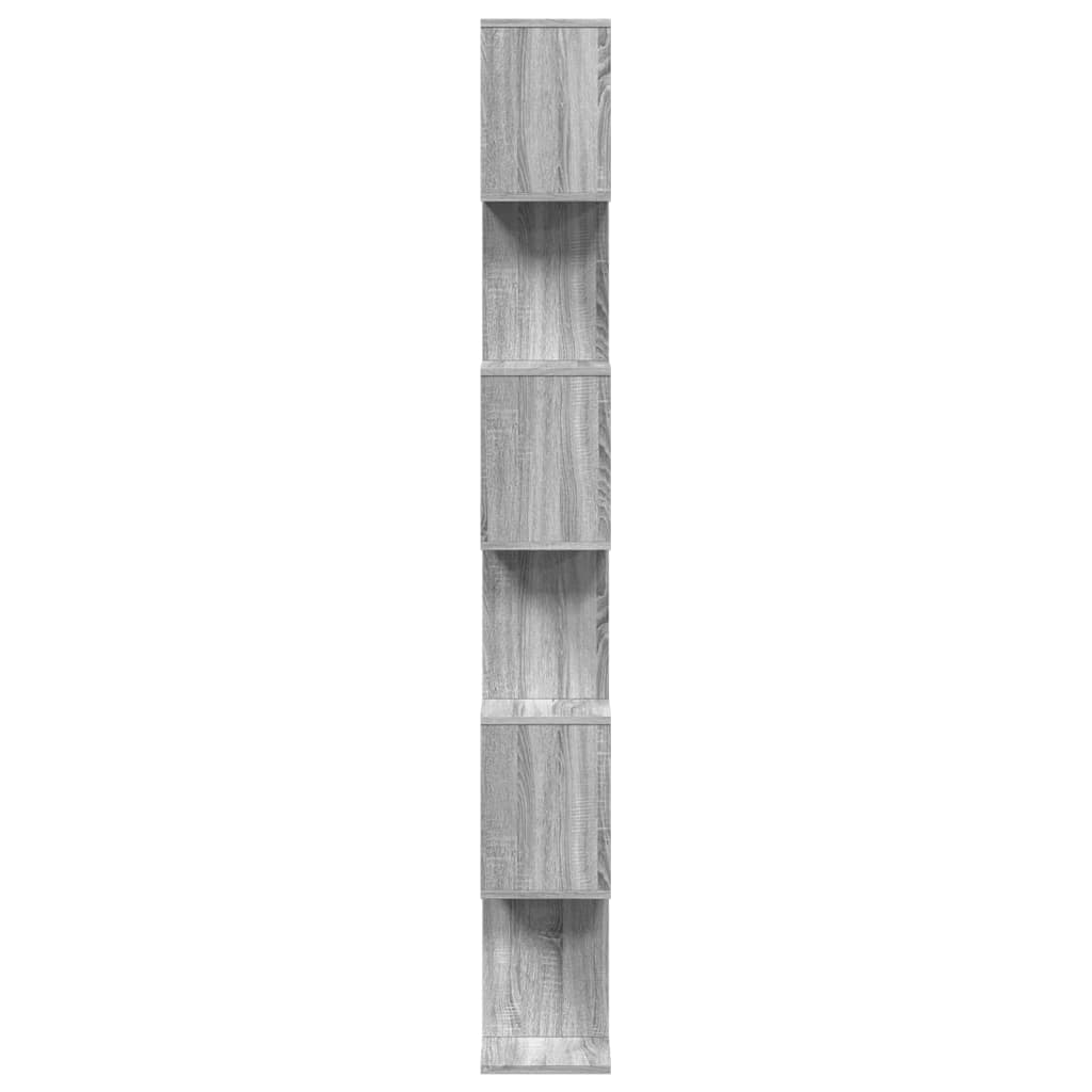 Étagère séparatrice de pièce 6 niveaux sonoma gris 70x24x193 cm