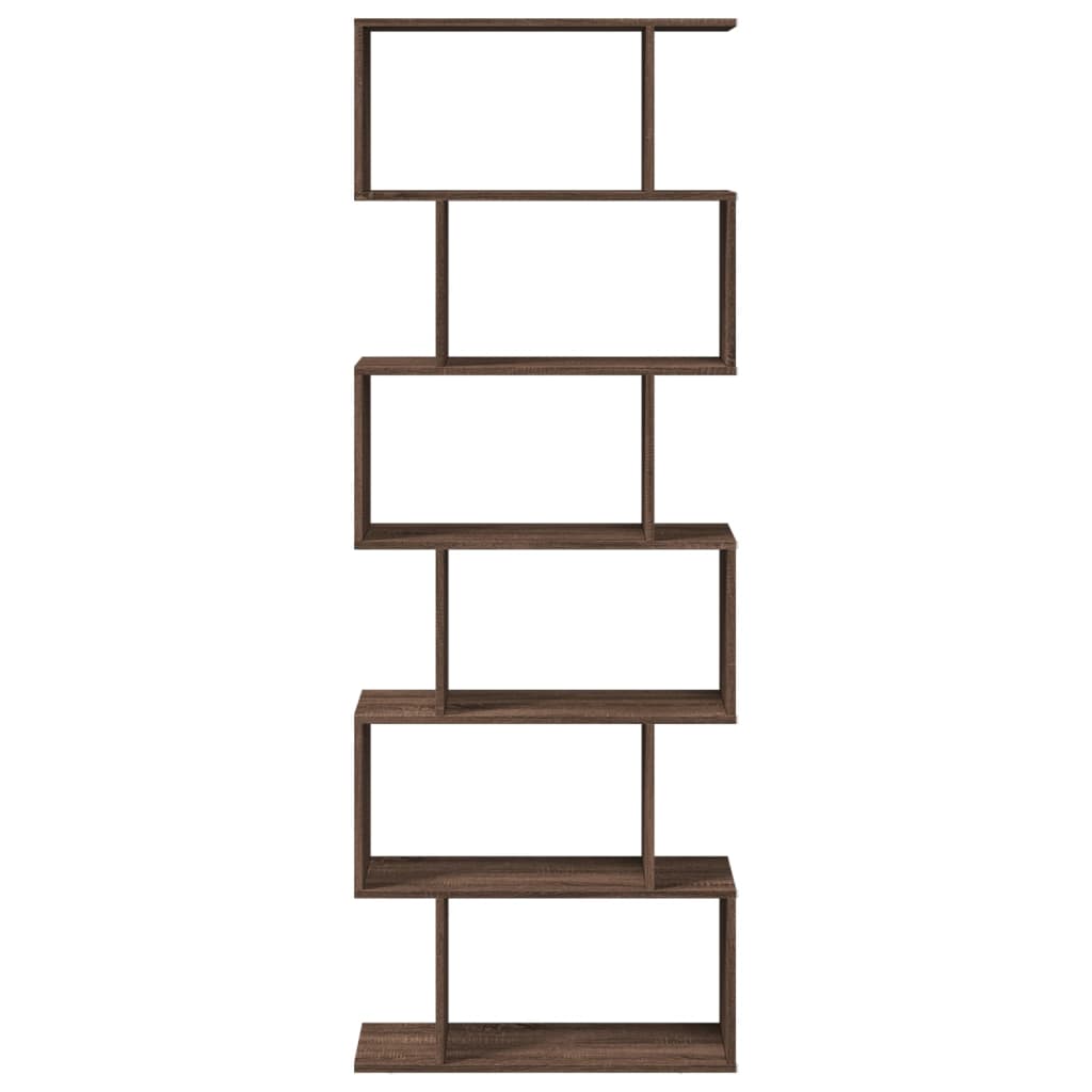 Étagère séparatrice de pièce 6 niveaux chêne marron 70x24x193cm