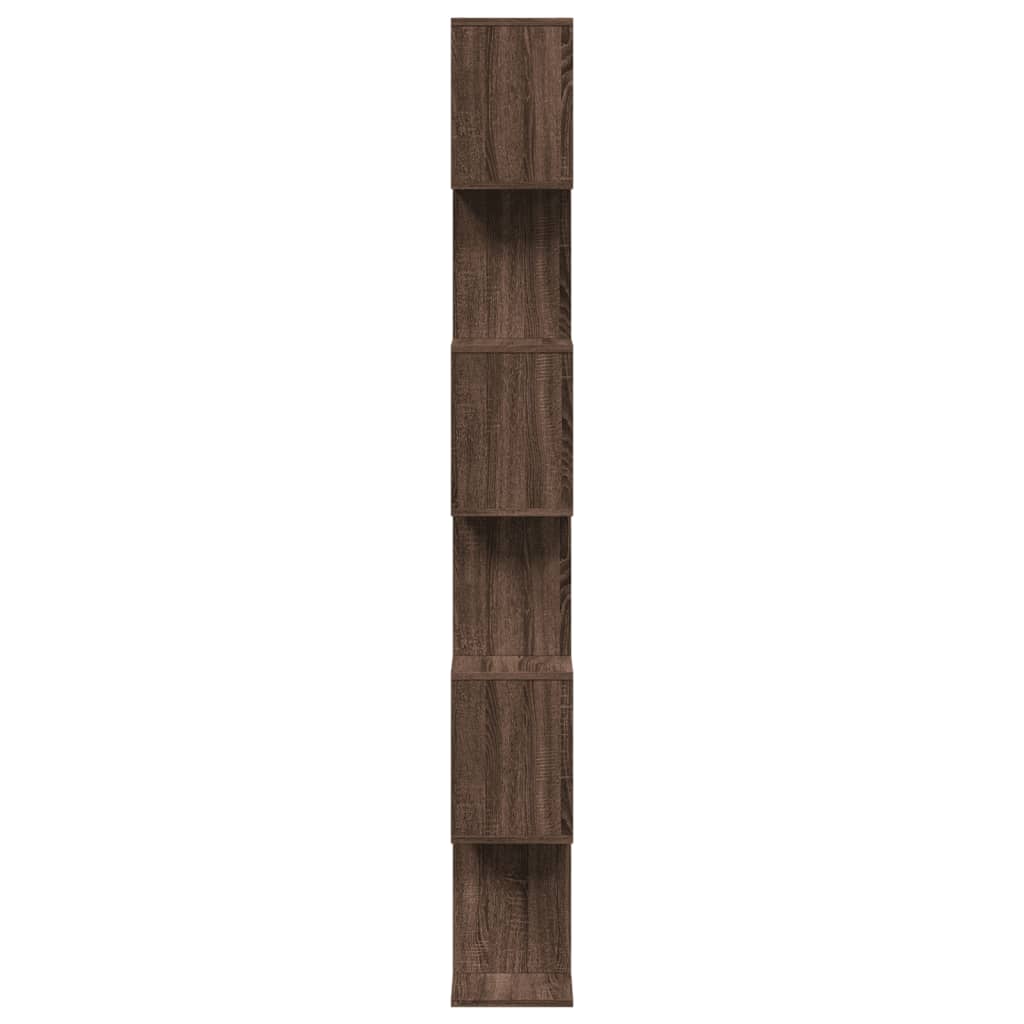 Étagère séparatrice de pièce 6 niveaux chêne marron 70x24x193cm