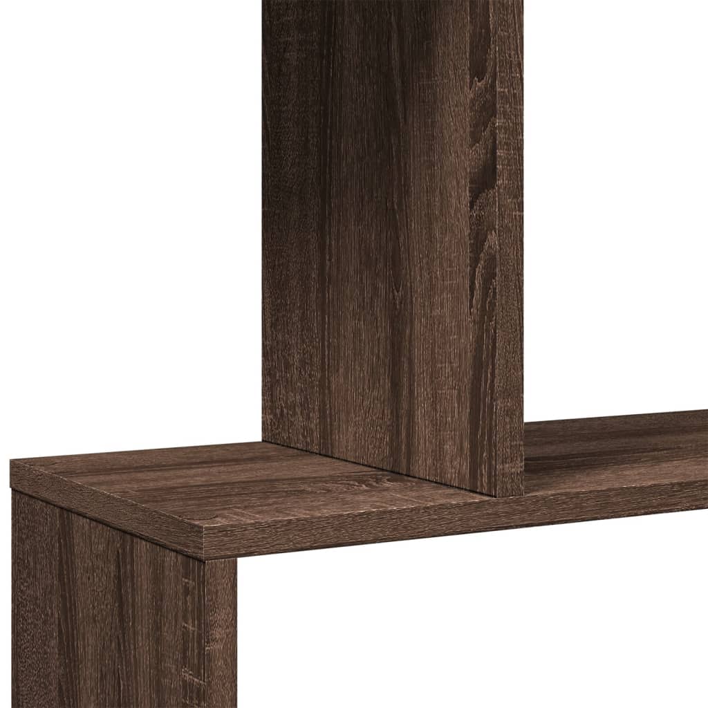 Étagère séparatrice de pièce 6 niveaux chêne marron 70x24x193cm