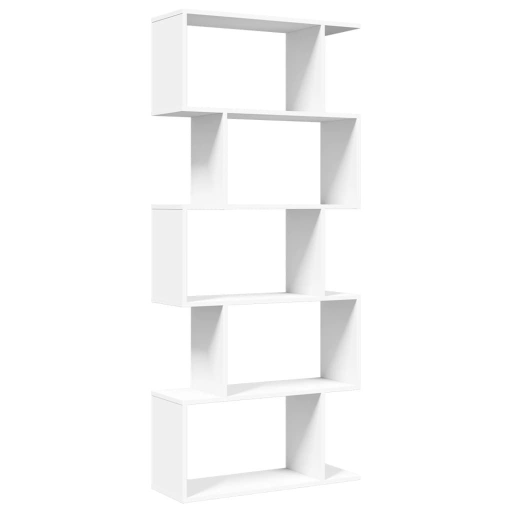 Étagère séparatrice de pièce à 5 niveaux blanc 70x24x161 cm