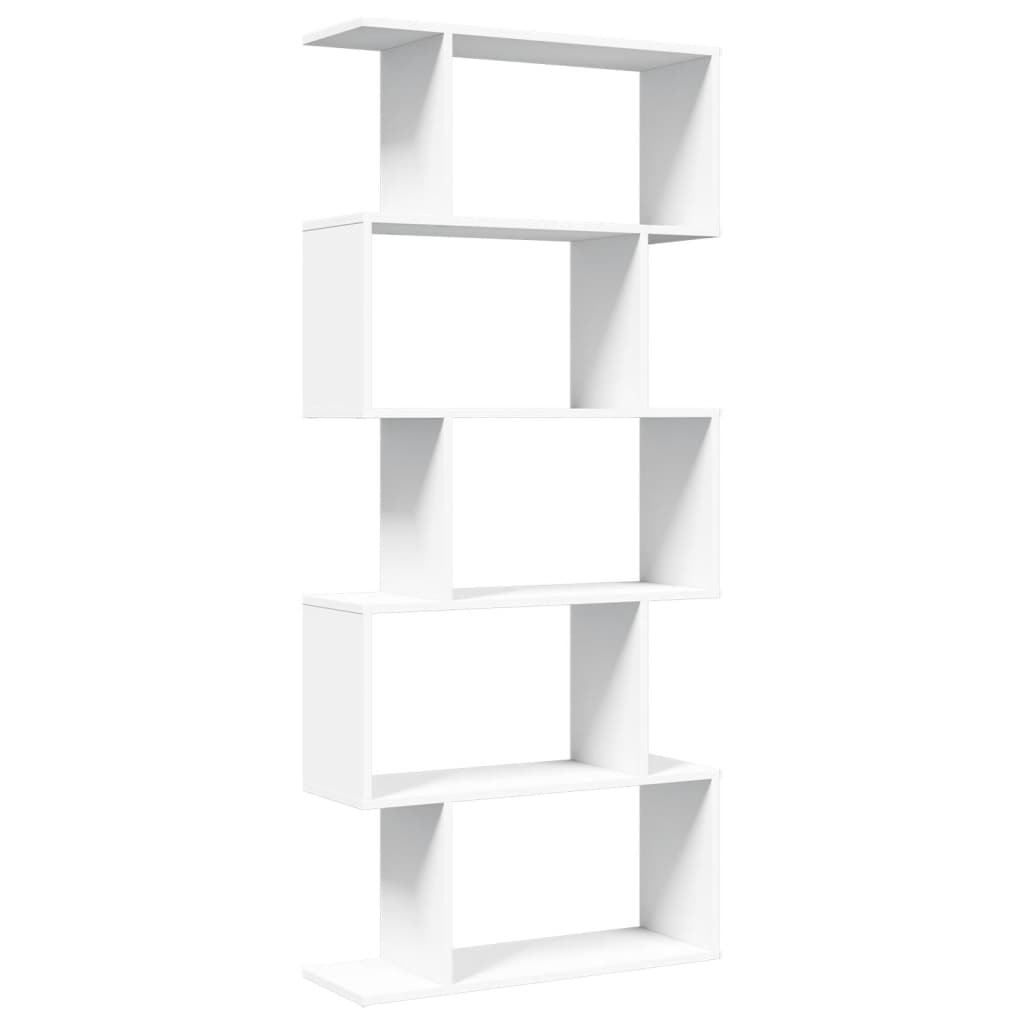 Étagère séparatrice de pièce à 5 niveaux blanc 70x24x161 cm