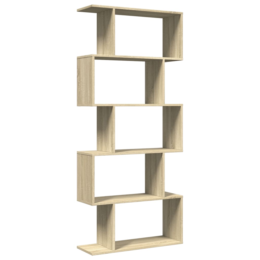 Étagère séparatrice de pièce 5 niveaux chêne sonoma 70x24x161cm