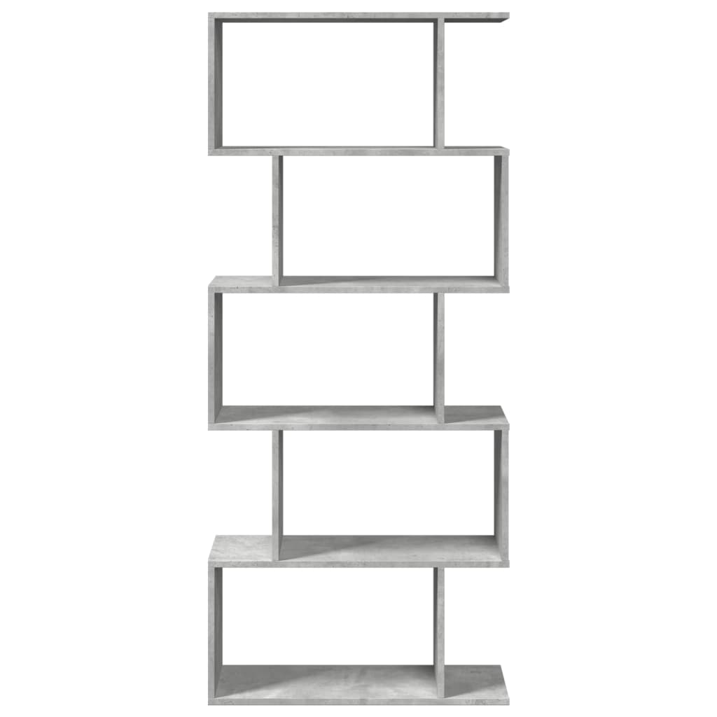 Étagère séparatrice de pièce à 5 niveaux gris béton 70x24x161cm