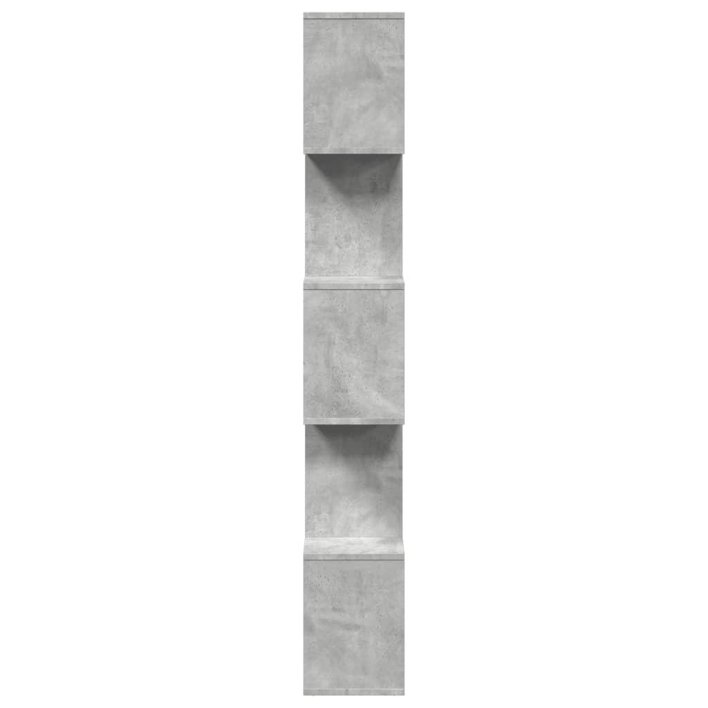 Étagère séparatrice de pièce à 5 niveaux gris béton 70x24x161cm
