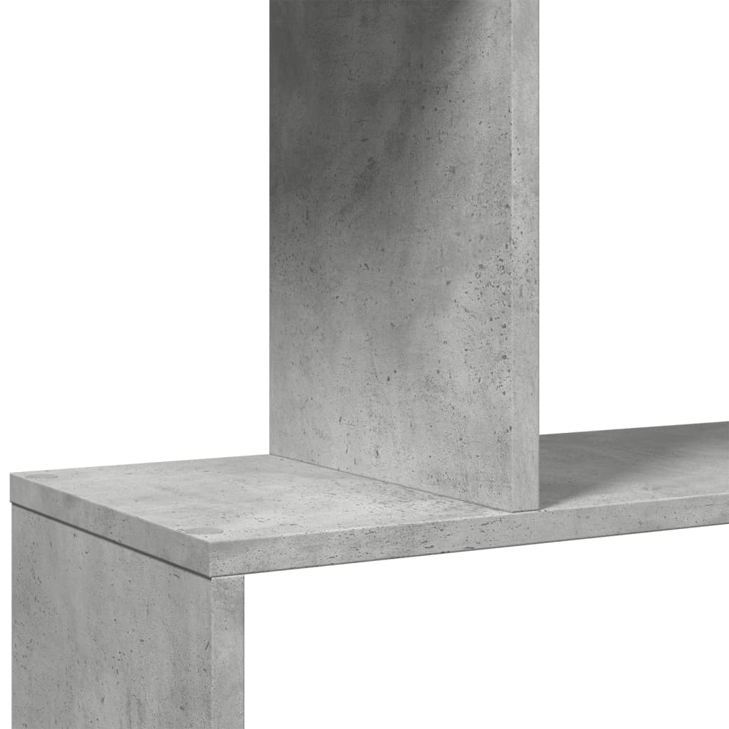 Étagère séparatrice de pièce à 5 niveaux gris béton 70x24x161cm