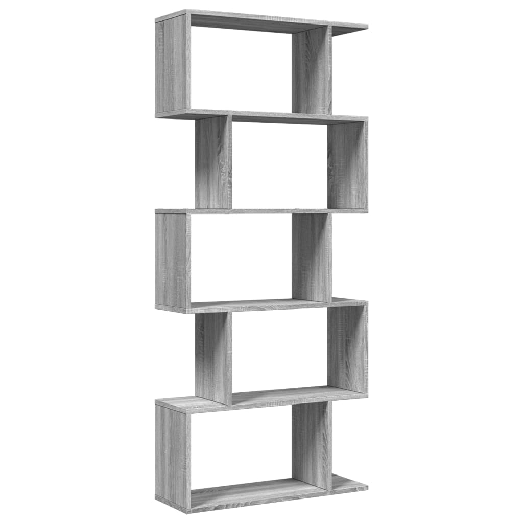 Étagère séparatrice de pièce 5 niveaux sonoma gris 70x24x161 cm