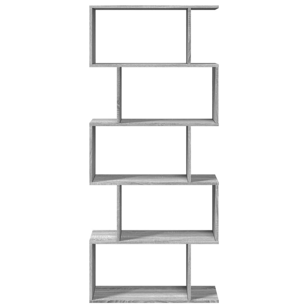 Étagère séparatrice de pièce 5 niveaux sonoma gris 70x24x161 cm