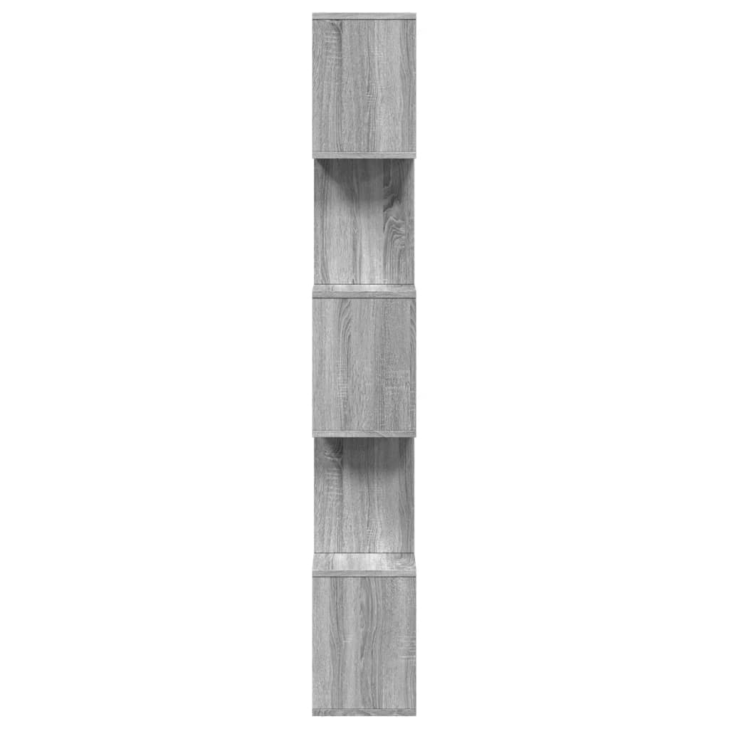 Étagère séparatrice de pièce 5 niveaux sonoma gris 70x24x161 cm