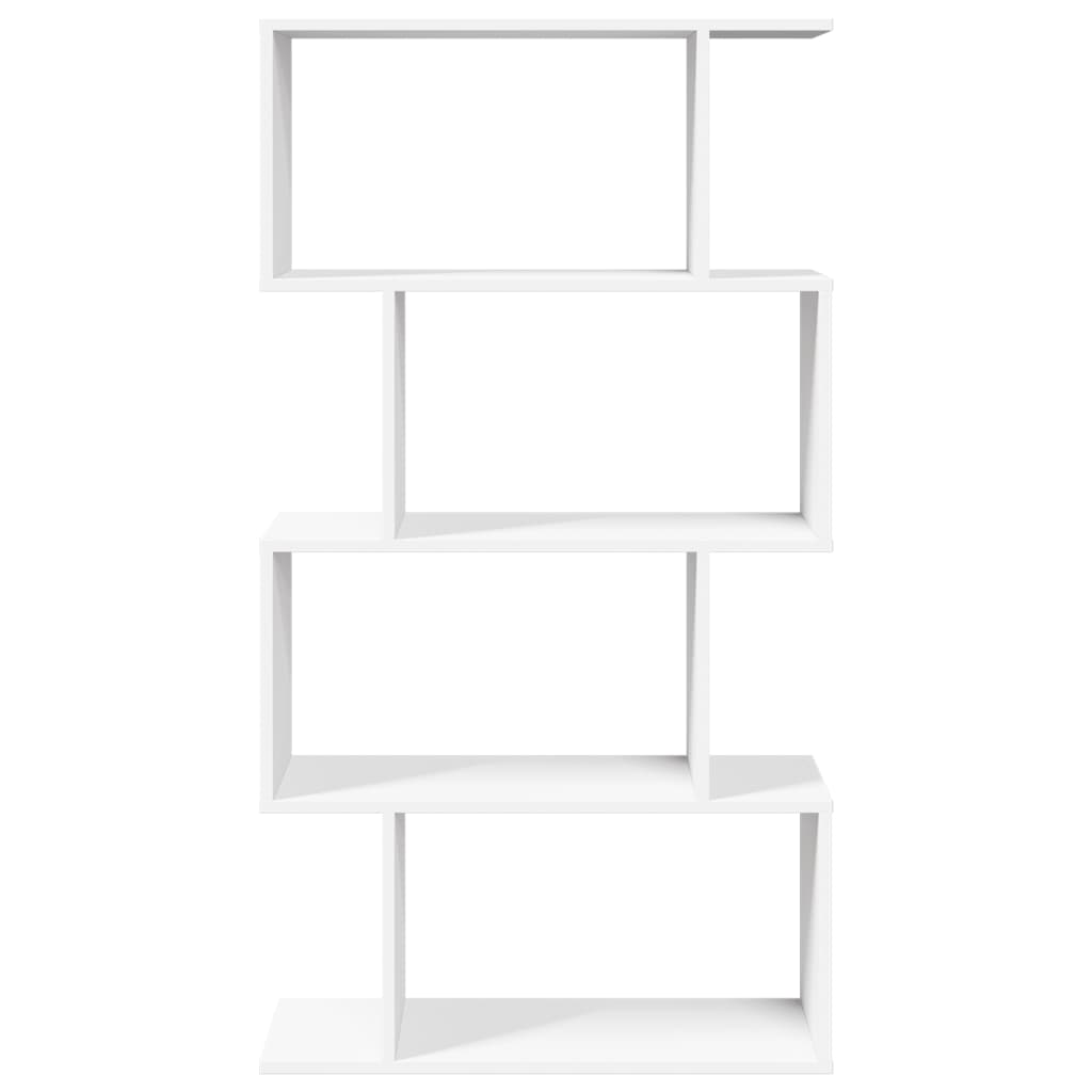 Étagère séparatrice de pièce à 4 niveaux blanc bois ingénierie