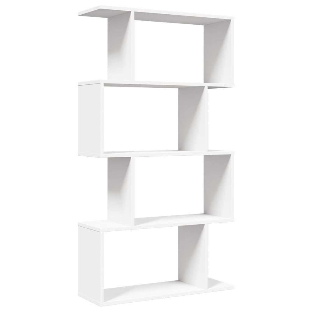 Étagère séparatrice de pièce à 4 niveaux blanc bois ingénierie