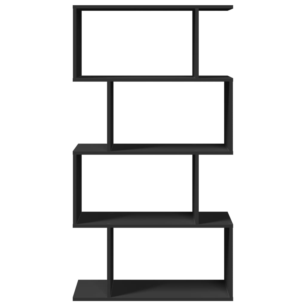 Étagère séparatrice de pièce à 4 niveaux noir 70x24x129 cm