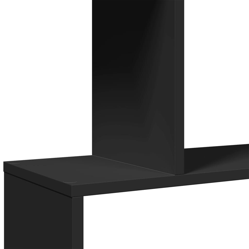 Étagère séparatrice de pièce à 4 niveaux noir 70x24x129 cm