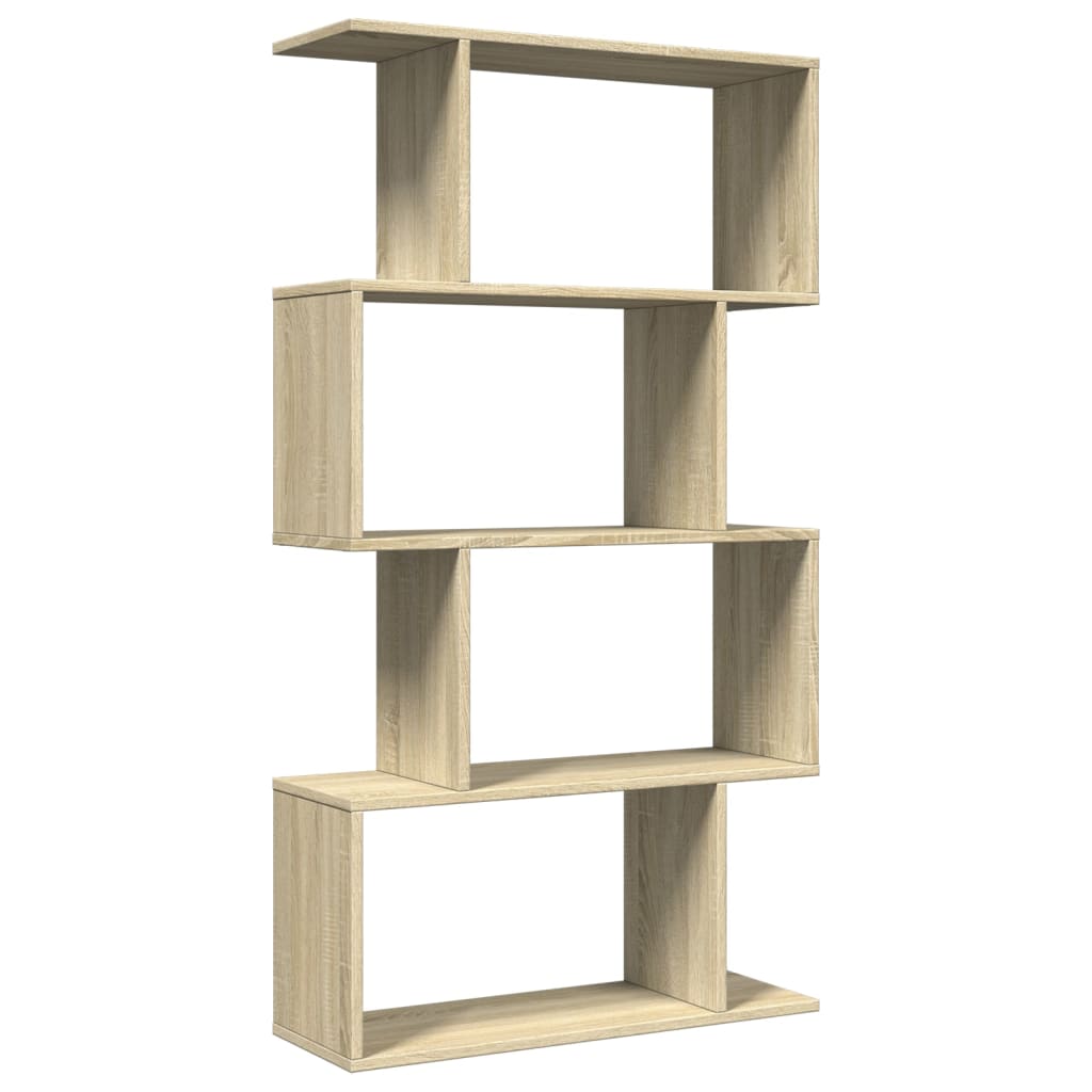 Étagère séparatrice de pièce 4 niveaux chêne sonoma 70x24x129cm