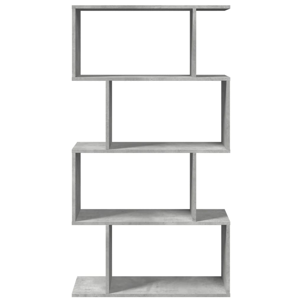 Étagère séparatrice de pièce à 4 niveaux gris béton 70x24x129cm