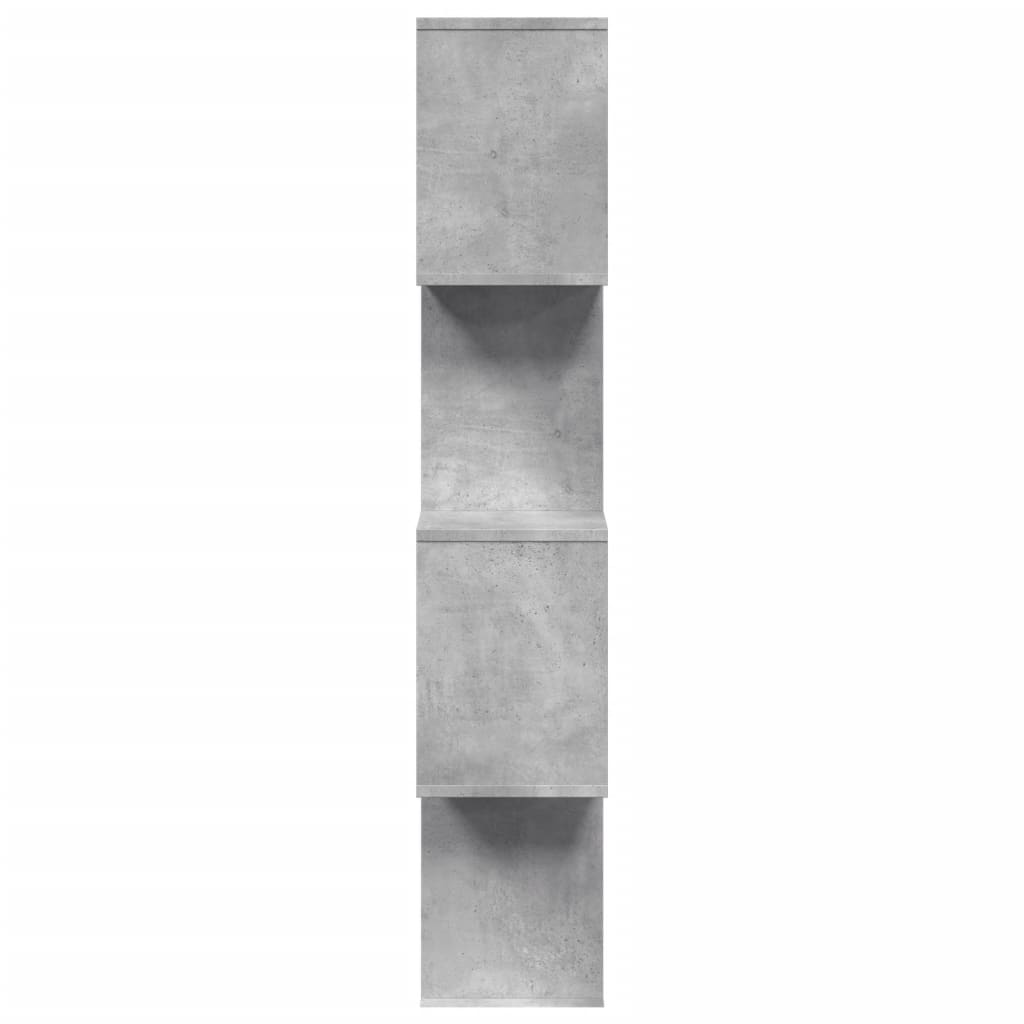 Étagère séparatrice de pièce à 4 niveaux gris béton 70x24x129cm