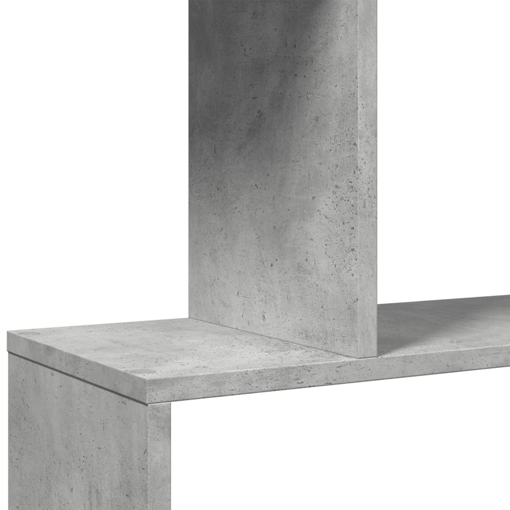 Étagère séparatrice de pièce à 4 niveaux gris béton 70x24x129cm