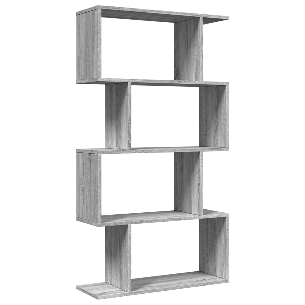 Étagère séparatrice de pièce 4 niveaux sonoma gris 70x24x129 cm