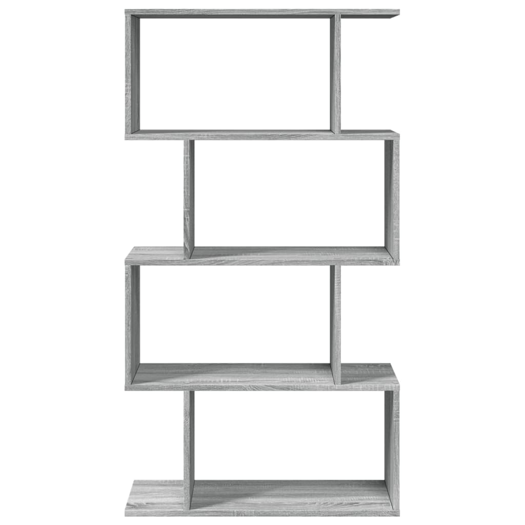Étagère séparatrice de pièce 4 niveaux sonoma gris 70x24x129 cm