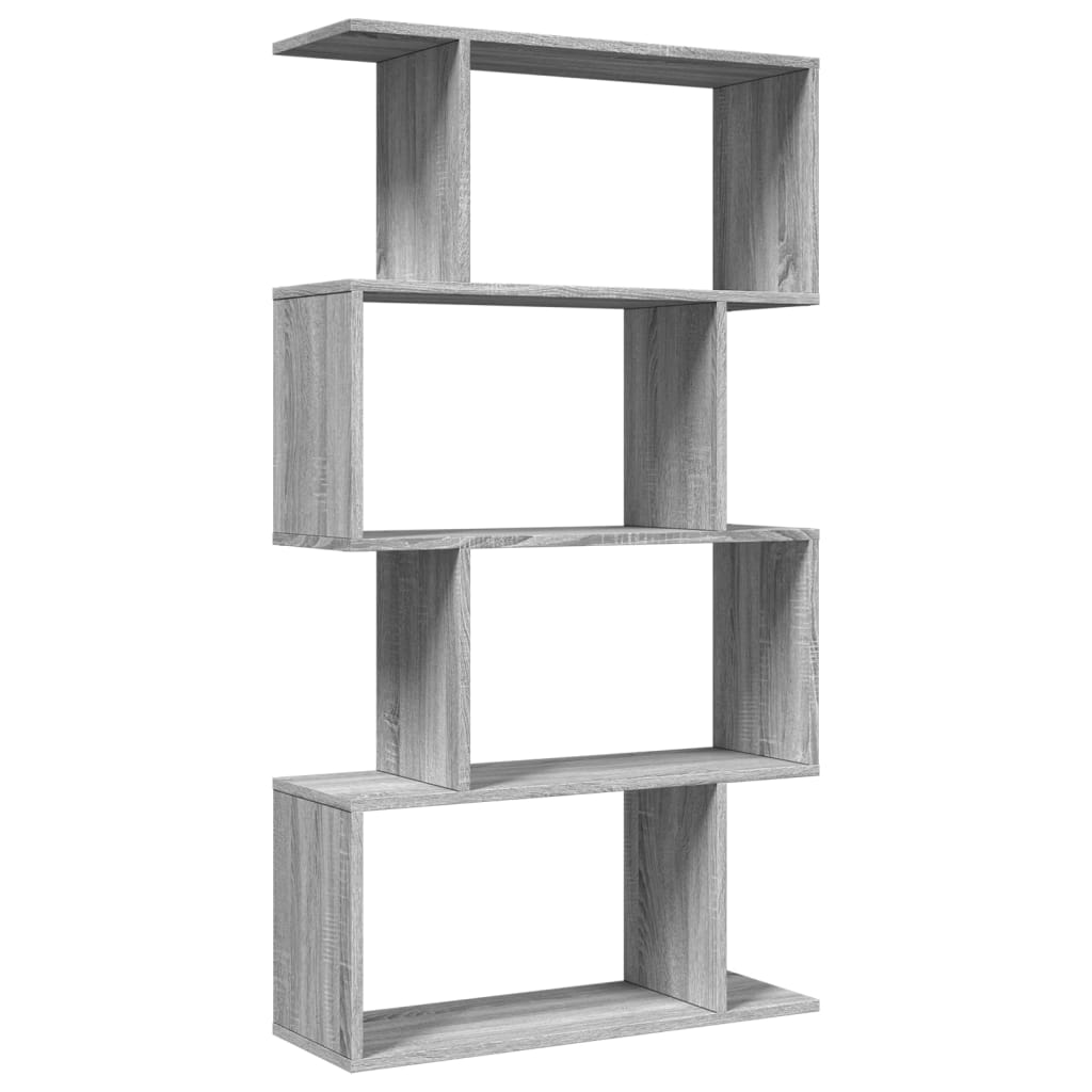 Étagère séparatrice de pièce 4 niveaux sonoma gris 70x24x129 cm